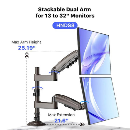 Stackable Dual Gaming Monitor Arm