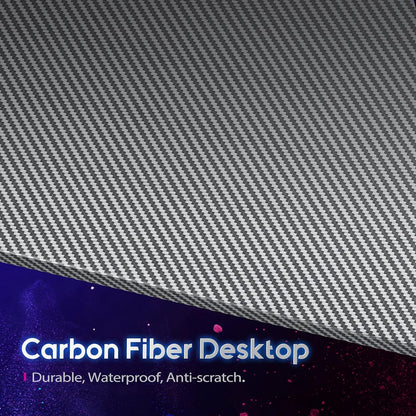 L Shaped Gaming Desk with Carbon Fiber Surface