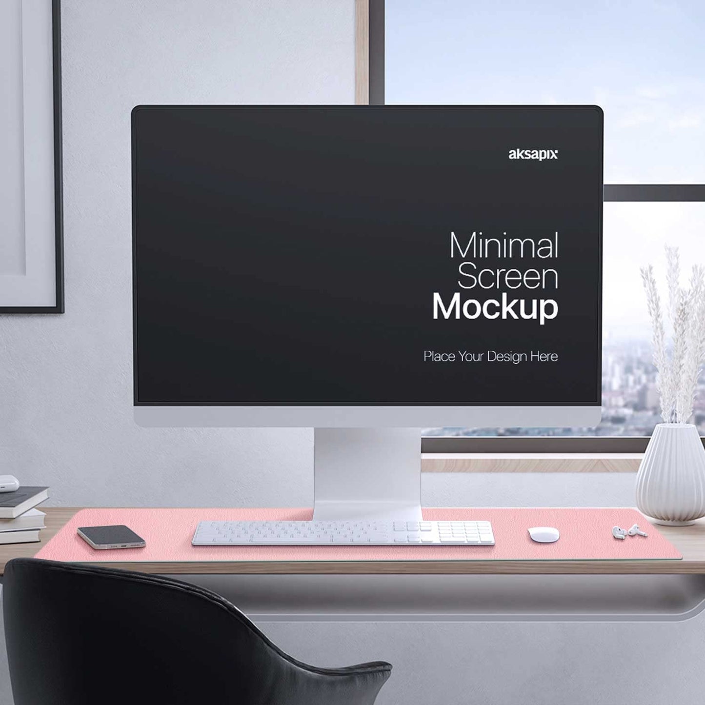 Desk Mat Large Protector Pad - Multifunctional Dual-Sided Office Desk Pad,Smooth Surface Soft Mouse Pad, Waterproof Desk Mat for Desktop, Pu Leather Desk Cover for Office/Home(Pink, 23.6" X 13.7")